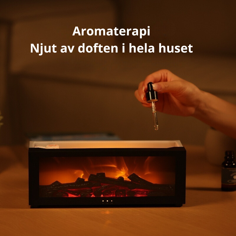 Eldstadsmaskin med färgglad aromaterapi